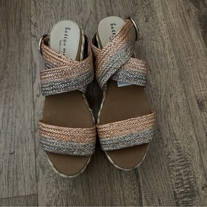 NIB$258 Anthropologie Bettye Muller rafia jute wedge espadriles 38, 7.5M, SPAIN